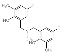 4-chloro-2-[[(5-chloro-2-hydroxy-3-methyl-phenyl)methyl-methyl-amino]methyl]-6-methyl-phenol结构式