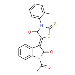 (Z)-5-(1-acetyl-2-oxoindolin-3-ylidene)-3-(2-fluorophenyl)-2-thioxothiazolidin-4-one picture