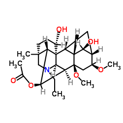 (6β,14β,16β)-20-Ethyl-1,14-dihydroxy-8,16-dimethoxy-4-methylaconitan-6-yl acetate结构式