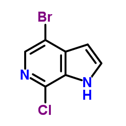 4-溴-7-氯-1H-吡咯并[2,3-C]吡啶结构式