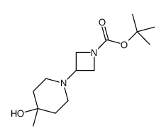 2-Methyl-2-propanyl 3-(4-hydroxy-4-methyl-1-piperidinyl)-1-azetid inecarboxylate结构式