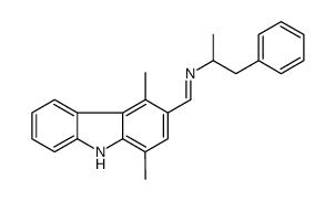 1-(1,4-dimethyl-9H-carbazol-3-yl)-N-(1-phenylpropan-2-yl)methanimine Structure