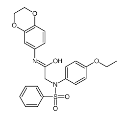 2-[N-(benzenesulfonyl)-4-ethoxyanilino]-N-(2,3-dihydro-1,4-benzodioxin-6-yl)acetamide结构式