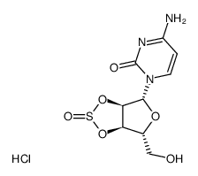 4-amino-1-((3aR,4R,6R,6aR)-6-(hydroxymethyl)-2-oxidotetrahydrofuro[3,4-d][1,3,2]dioxathiol-4-yl)pyrimidin-2(1H)-one hydrochloride Structure