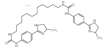 3-[4-(4-methyl-4,5-dihydro-3H-imidazol-2-yl)phenyl]-1-[12-[[4-(4-methyl-4,5-dihydro-3H-imidazol-2-yl)phenyl]carbamoylamino]dodecyl]urea structure