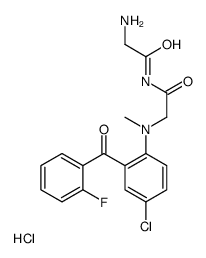 2-amino-N-[2-[4-chloro-2-(2-fluorobenzoyl)-N-methylanilino]acetyl]acetamide,hydrochloride Structure