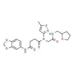 Butanediamide, N-1,3-benzodioxol-5-yl-N-(5-methyl-3-isoxazolyl)-N-[2-oxo-2-[[(tetrahydro-2-furanyl)methyl]amino]ethyl]- (9CI)结构式