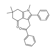 1,6,6-trimethyl-3-(2-oxo-2-phenyl-ethyl)-2-phenyl-1,5,6,7-tetrahydro-indol-4-one结构式