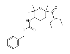 5-benzyloxycarbonylamino-2,6,6-trimethyl-tetrahydro-pyran-2-carboxylic acid diethylamide结构式