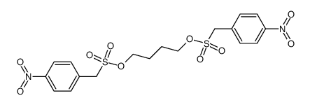 (4-Nitro-phenyl)-methanesulfonic acid 4-(4-nitro-phenylmethanesulfonyloxy)-butyl ester Structure
