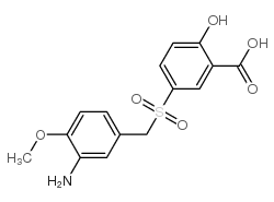2-Hydroxy-5-(3-amino-4-methoxybenzylsulfonyl)benzoic acid Structure