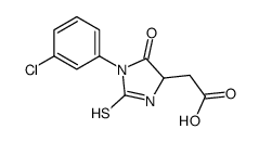 2-[1-(3-chlorophenyl)-5-oxo-2-sulfanylideneimidazolidin-4-yl]acetic acid结构式