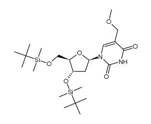 3',5'-bis(O-tert-butyldimethylsilyl)-2'-deoxy-5-(methyl)oxymethyluridine结构式