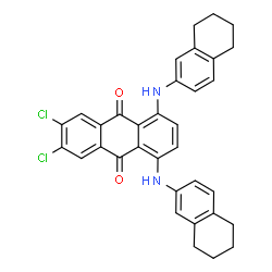 2,3-dichloro-5,8-bis[(5,6,7,8-tetrahydro-2-naphthyl)amino]anthraquinone结构式