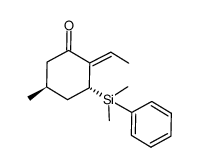 (3R,5S,1'Z)-2-ethylidene-3-dimethyl(phenyl)silyl-5-methylcyclohexanone结构式