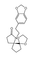 (6R)-7-[2-(3,4-methylenedioxyphenyl)ethyl]-1,4-dioxa-7-azadispiro[4.0.4.3]tridecan-8-one结构式