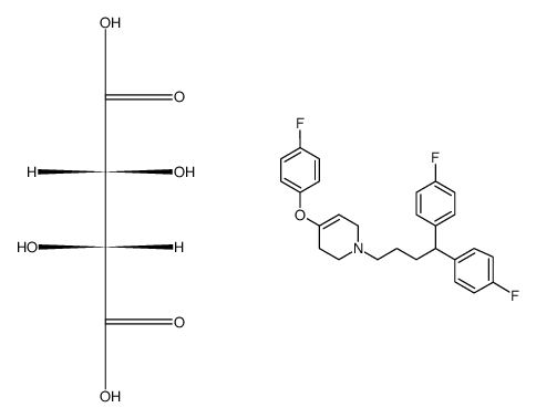 1-(4,4-bis(4-fluorophenyl)butyl)-4-(4-fluorophenoxy)-1,2,3,6-tetrahydropyridine结构式