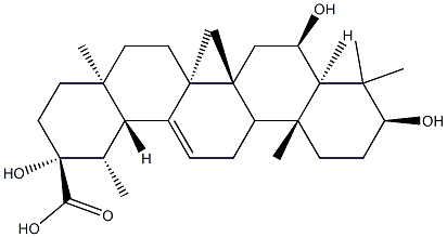 3β,6β,18-Trihydroxyurs-12-en-30-oic acid结构式