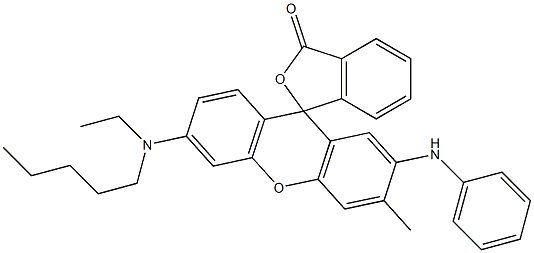 2-Anilino-6-(ethylpentylamino)-3-methylspiro[9H-xanthene-9,3'(1'H)-isobenzofuran]-1'-one structure