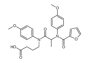 4-[N-[2-[N-(furan-2-carbonyl)-4-methoxyanilino]propanoyl]-4-methoxyanilino]butanoic acid结构式