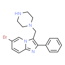 6-BROMO-2-PHENYL-3-PIPERAZIN-1-YLMETHYL-IMIDAZO[1,2-A]PYRIDINE Structure