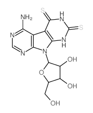 4-amino-9-(β-D-ribofuranosyl)pyrrolo<2,3-d:5,4-d'>dipyrimidine-5,7-dithione Structure