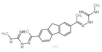 2-methyl-1-[1-[7-[C-methyl-N-[(N-methylcarbamimidoyl)amino]carbonimidoyl]-9H-fluoren-2-yl]ethylideneamino]guanidine Structure