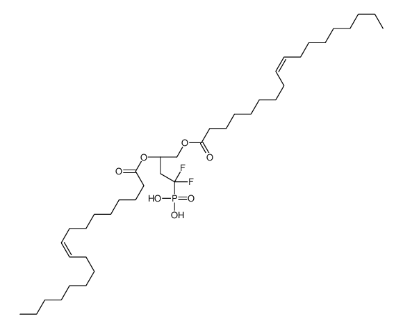 {(3S)-1,1-Difluoro-3,4-bis[(9Z)-9-octadecenoyloxy]butyl}phosphoni c acid Structure