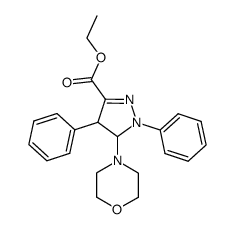 ethyl 5-morpholino-1,4-diphenyl-4,5-dihydro-1H-pyrazole-3-carboxylate结构式