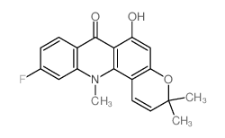 10-fluoro-6-hydroxy-3,3,12-trimethylpyrano[2,3-c]acridin-7-one结构式