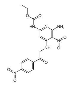 ethyl (6-amino-5-nitro-4-((2-(4-nitrophenyl)-2-oxoethyl)amino)pyridin-2-yl)carbamate结构式