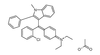 [4-[(2-chlorophenyl)(1-methyl-2-phenyl-1H-indol-3-yl)methylene]-2,5-cyclohexadien-1-ylidene]diethylammonium acetate structure
