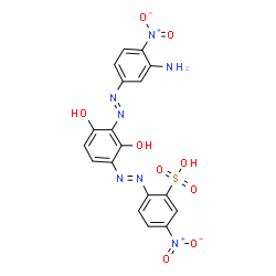 2-[[3-[(3-amino-4-nitrophenyl)azo]-2,4-dihydroxyphenyl]azo]-5-nitrobenzenesulphonic acid structure