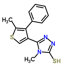 4-methyl-5-(5-methyl-4-phenylthiophen-3-yl)-4H-1,2,4-triazole-3-thiol结构式