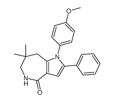 1-(4-Methoxy-phenyl)-7,7-dimethyl-2-phenyl-5,6,7,8-tetrahydro-1H-pyrrolo[3,2-c]azepin-4-one结构式