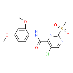 5-chloro-N-(2,4-dimethoxyphenyl)-2-(methylsulfonyl)pyrimidine-4-carboxamide structure