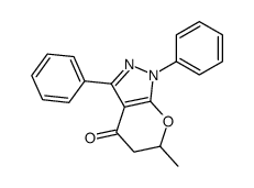 6-methyl-1,3-diphenyl-5,6-dihydropyrano[2,3-c]pyrazol-4-one结构式