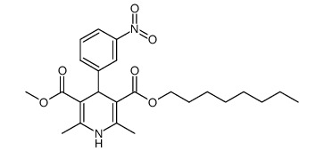 1,4-Dihydro-2,6-dimethyl-4-(3-nitrophenyl)-3,5-pyridinedicarboxylic acid 3-methyl-5-octyl ester结构式