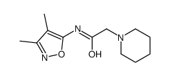 N-(3,4-dimethyl-1,2-oxazol-5-yl)-2-piperidin-1-ylacetamide结构式