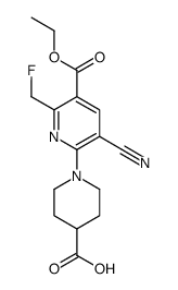 1-[3-cyano-5-(ethoxycarbonyl)-6-(fluoromethyl)pyridin-2-yl]piperidine-4-carboxylic acid结构式