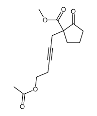 2-(5-Acetoxypent-2-in-1-yl)-2-carbomethoxycyclopentanon Structure