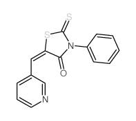 3-phenyl-5-(pyridin-3-ylmethylidene)-2-sulfanylidene-thiazolidin-4-one结构式