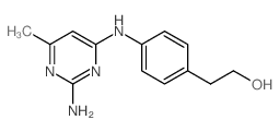 2-[4-[(2-amino-6-methyl-pyrimidin-4-yl)amino]phenyl]ethanol结构式