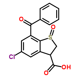 7-Benzoyl-5-chloro-2,3-dihydro-1-benzothiophene-3-carboxylic acid 1-oxide Structure