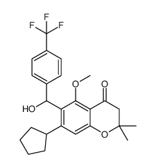 7-Cyclopentyl-6-(hydroxy(4-(trifluoromethyl)phenyl)methyl)-5-methoxy-2,2-dimethylchroman-4-one Structure