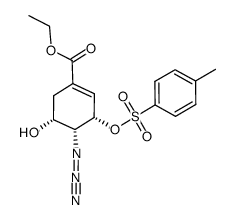 ethyl (3S,4R,5R)-4-azido-5-hydroxy-3-tosyloxycyclohex-1-ene-carboxylate结构式