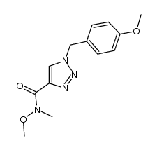 N-methoxy-1-(4-methoxybenzyl)-N-methyl-1H-1,2,3-triazole-4-carboxamide结构式