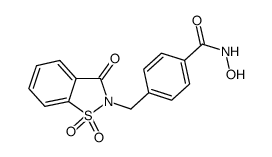 4-((1,1-dioxido-3-oxobenzo[d]isothiazol-2(3H)-yl)methyl)-N-hydroxylbenzamide结构式