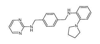 N-(4-((2-(pyrrolidin-1-yl)phenylamino)methyl)benzyl)pyrimidin-2-amine结构式