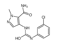 4-[(3-chlorophenyl)carbamoylamino]-2-methylpyrazole-3-carboxamide结构式